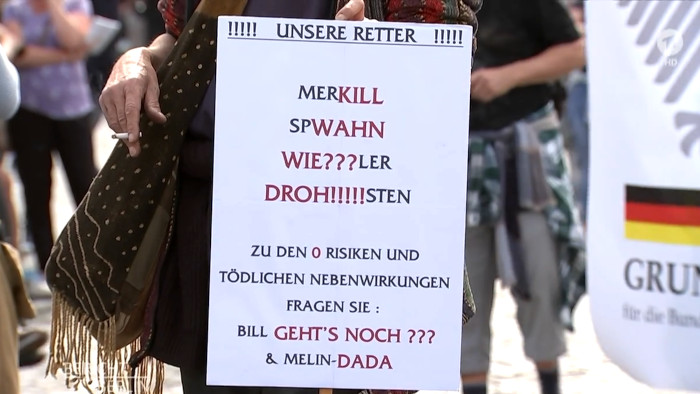 Screenshot aus der ARD-Sendung "Bericht aus Berlin" zu Corona-Demos