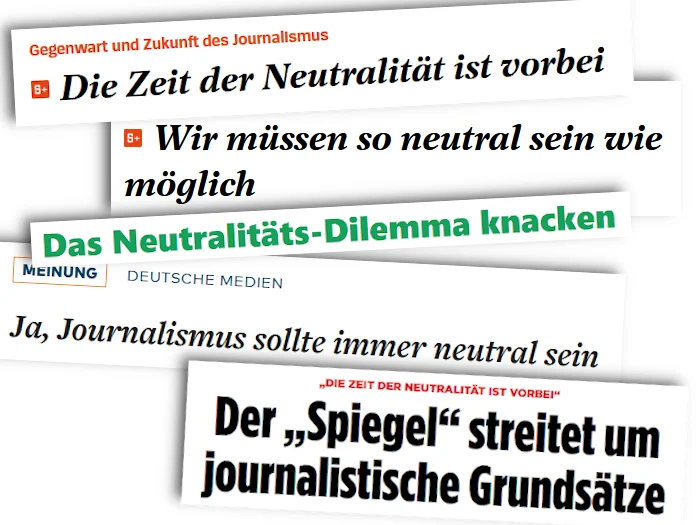Schlagzeilen zum Thema Neutralität im Journalismus