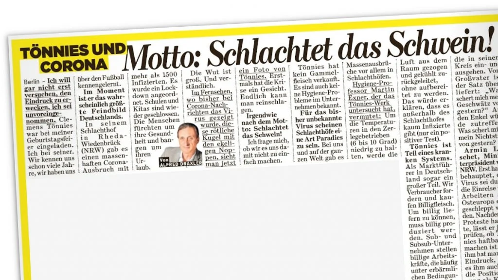 Ausriss aus der Bild vom 27. Juni