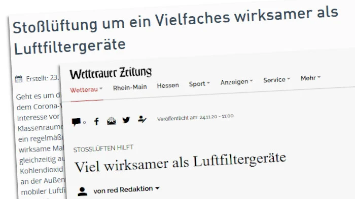 Artikel aus der Wetterauer Zeitung und dahinter die Pressemitteilung