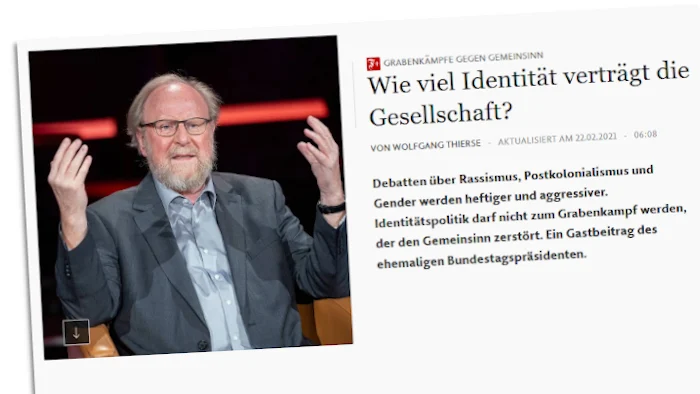 Foto von Wolfgang Thierse neben einem Gastbeitrag von ihm in der FAZ