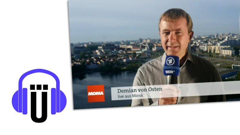 Demian von Osten in einer Schalte im ARD-Moma