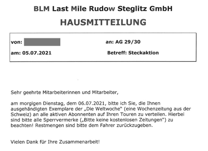 BLM Last Mile Rudow Steglitz