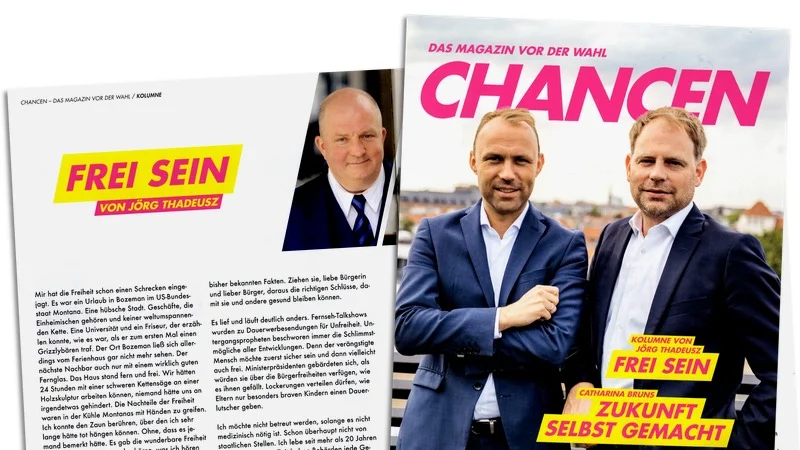 Kolumne von Jörg Thadeusz in FDP-Magazin „Chancen“