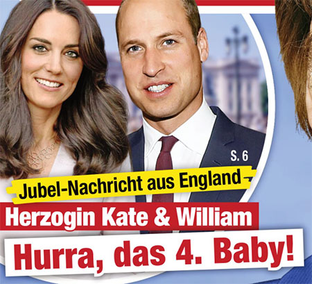 Jubel-Nachricht aus England - Herzogin Kate & William - Hurra, das 4. Baby!