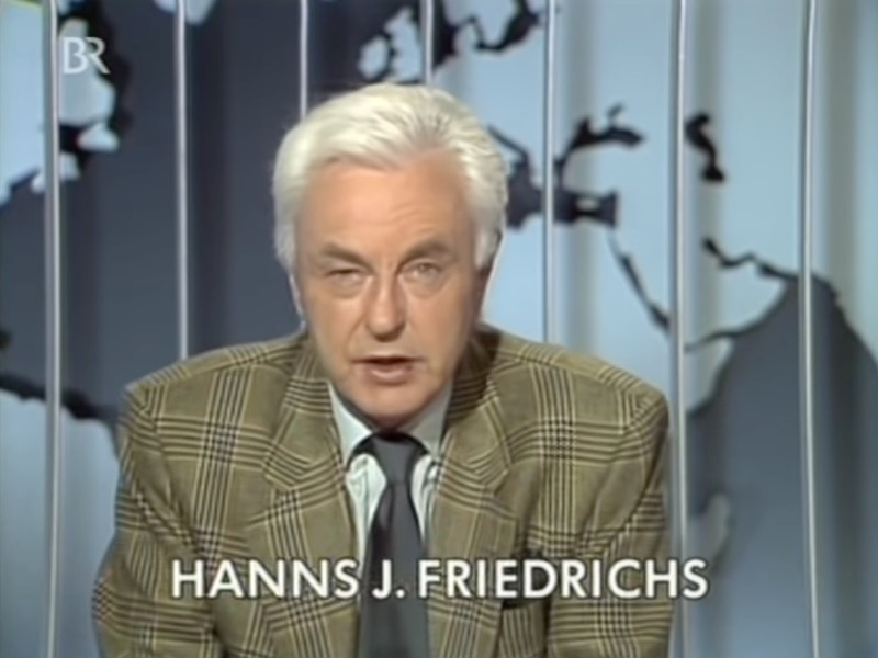 Hanns Joachim Friedrichs in den „Tagesthemen“ am 9.11.1989
