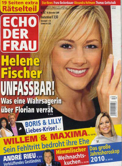 Titelseite "Echo der Frau": Helene Fischer - UNFASSBAR! Was eine Wahrsagerin über Florian verrät"