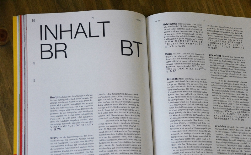 Inhaltsverzeichnis des "A bis Z, Das Deutschlandmagazins"