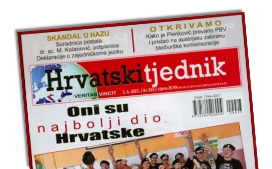 Titel der kroatischen Zeitschrift "Hrvatski Tjednik"