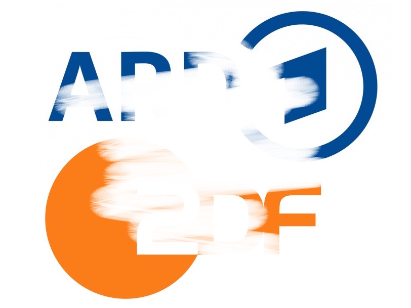 Die Logos von ARD und ZDF, teilweise ausradiert