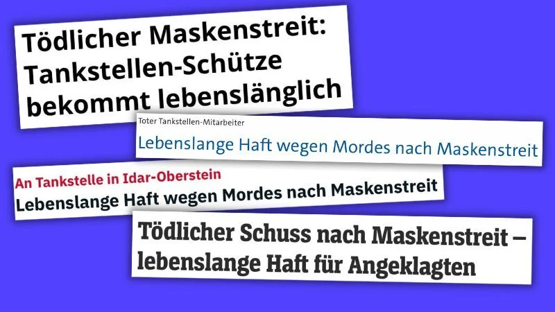 Schlagzeilen zum Mord "nach Maskenstreit"