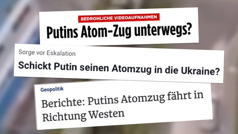 Schlagzeilen zum angeblichen "Atomzug"