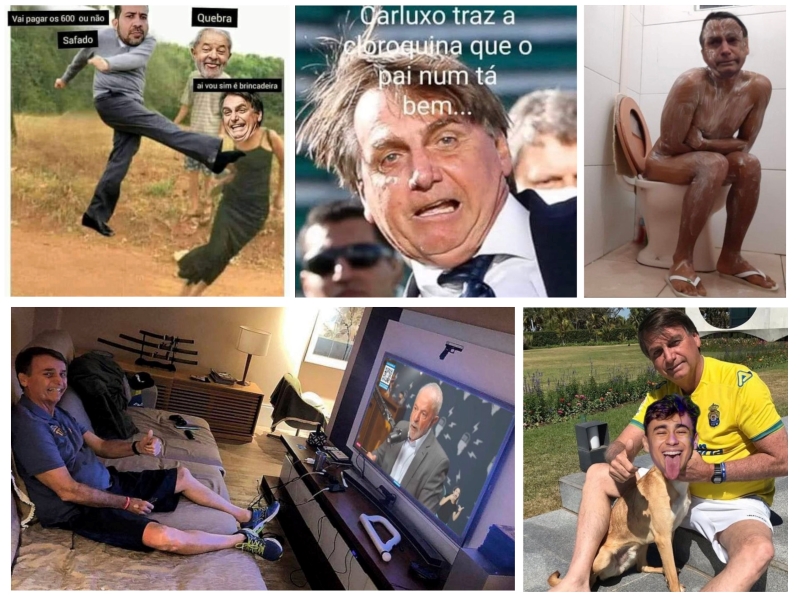 Memes über Bolsonaro, die Janones verbreitet hat