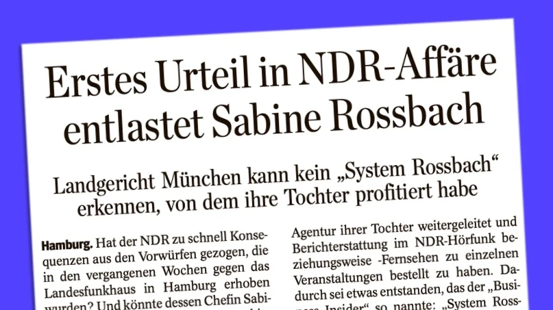 Erstes Urteil in NDR-Affäre entlastet Sabine Rossbach