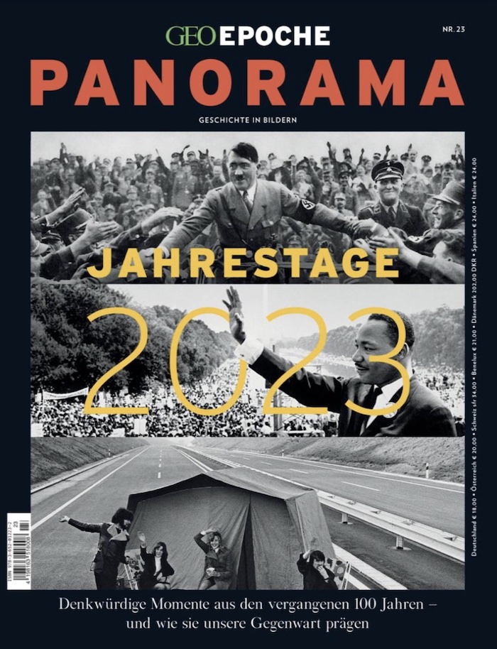 Titel der Zeitschrift "Geo Epoche Panorama", Titelthema: "Jahrestage 2023"