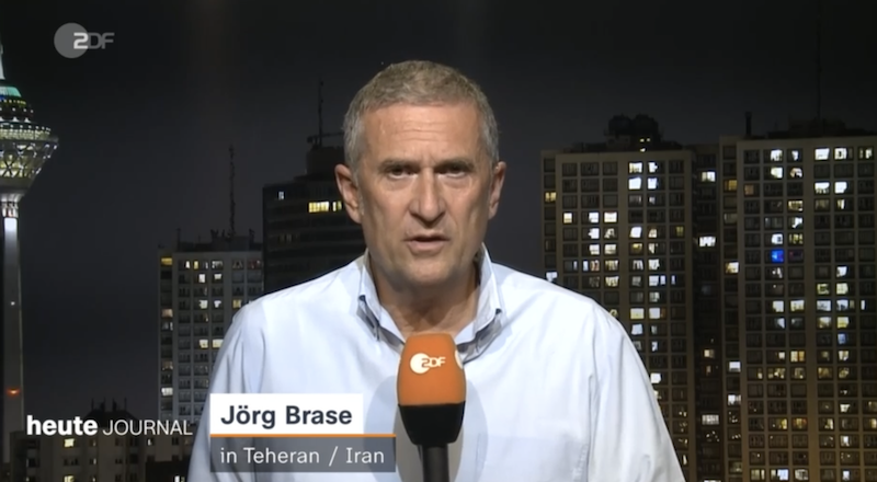 ZDF-Korrespondent Jörg Brase bei einer Schalte im "Heute Journal"