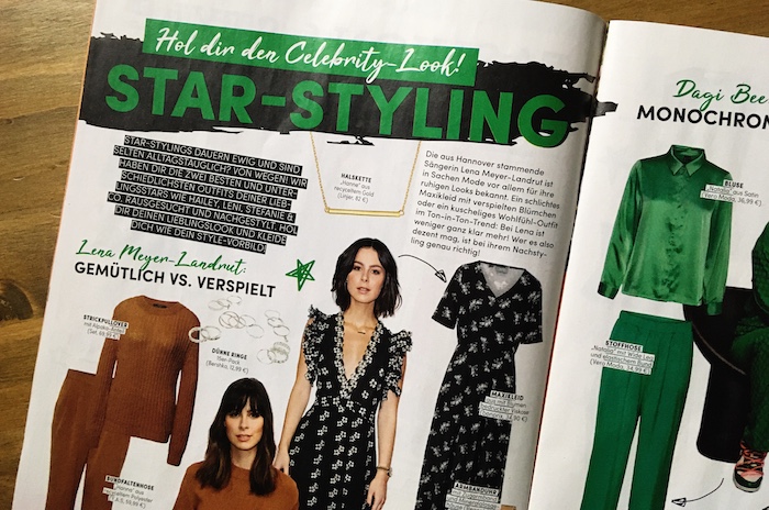 Doppelseite "Star-Styling" mit Lena Meyer-Landrut im Magazin "Mädchen"