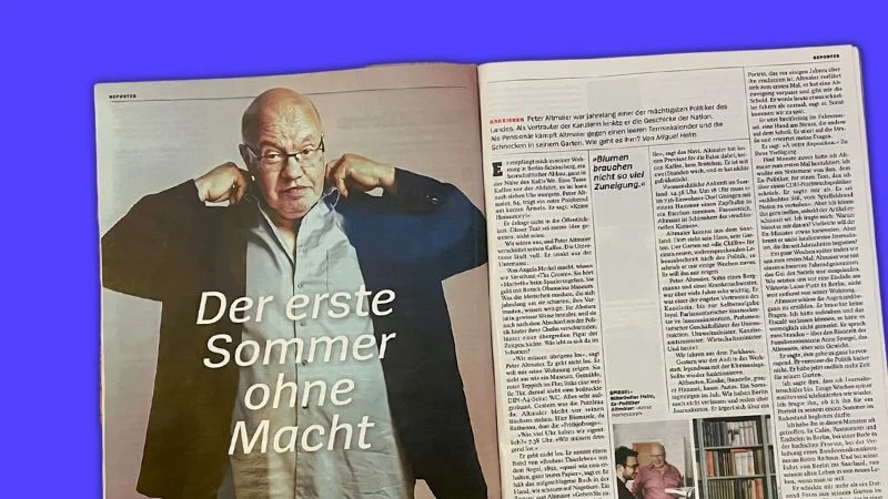 Portrait über Peter Altmaier im gedruckten "Spiegel"
