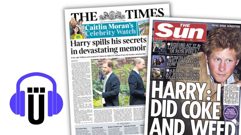 Prinz Harry auf den Titelseiten der britischen Presse