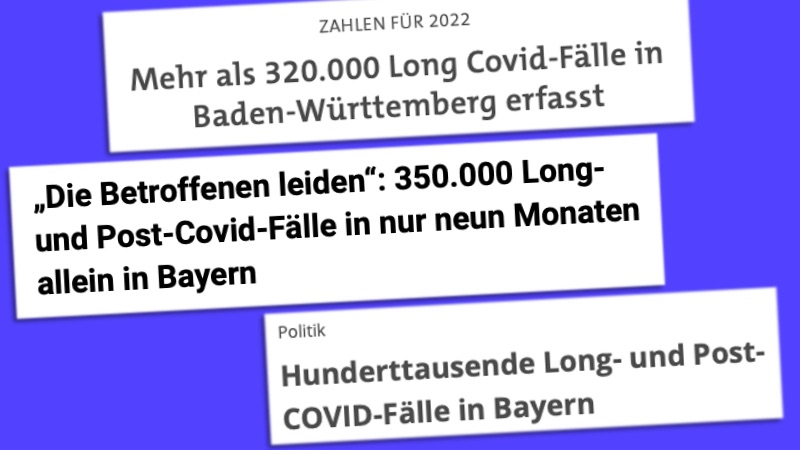 "350.000 Long- und Post-Covid-Fälle in nur neun Monaten allein in Bayern" und andere Schlagzeilen