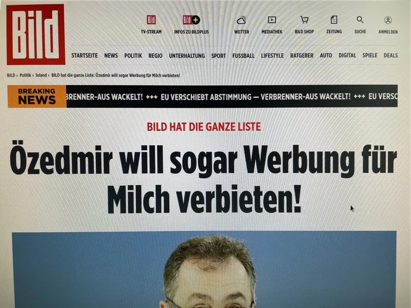 Bild hat die ganze Liste: Özedmir will sogar Werbung für Milch verbieten!