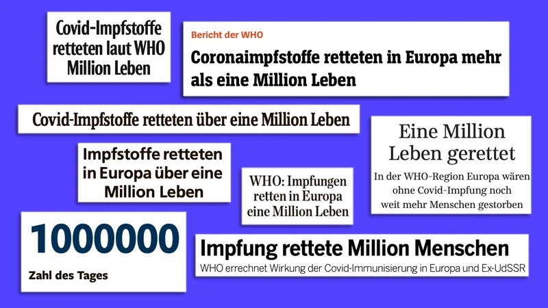 „Eine Million Leben gerettet" und ähnliche Schlagzeilen