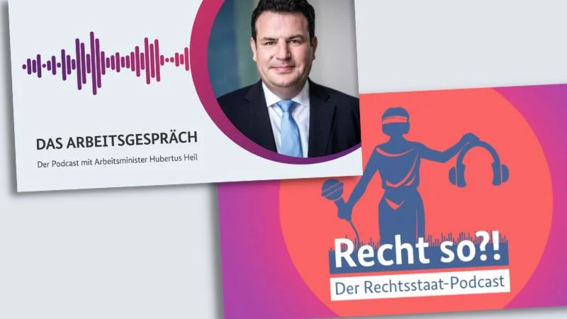 Podcasts der Ministerien für Arbeit und Justiz