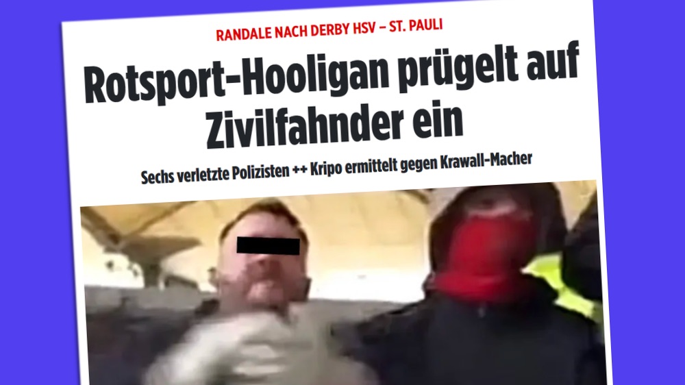 RANDALE NACH DERBY HSV – ST. PAULI  Rotsport-Hooligan prügelt auf Zivilfahnder ein Sechs verletzte Polizisten ++ Kripo ermittelt gegen Krawall-Macher