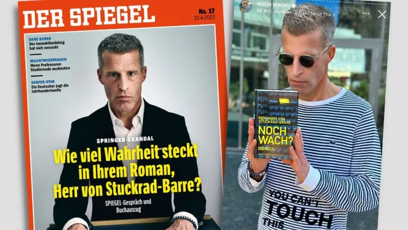 Spiegel-Titel mit Schriftsteller Benjamin von Stuckrad-Barre, Instagram-Story mit demselben