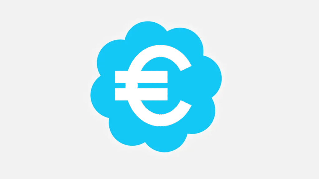Verifizierungs-Logo von twitter mit Euro-Zeichen anstelle eines Hakens