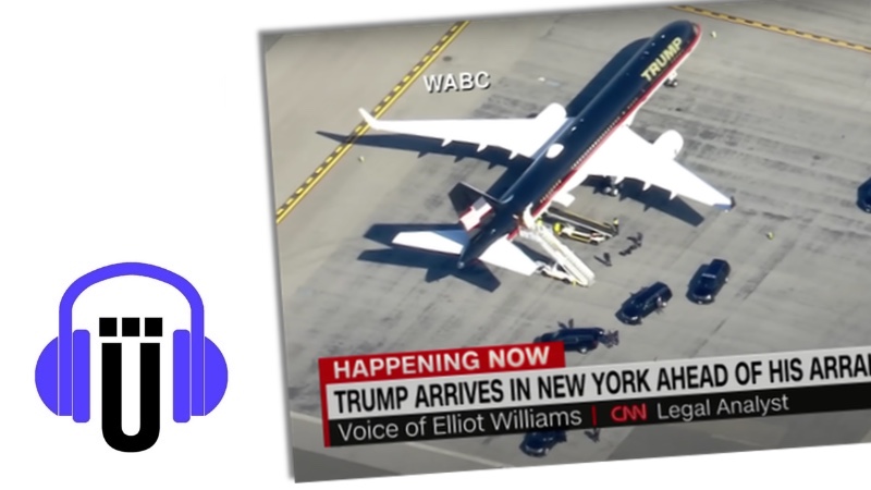 Screenshot der Live-Berichterstattung bei CNN: Donald Trumps Flugzeug am Flughafen in New York