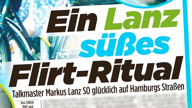 Ausriss der "Bild"-Schlagzeile "Ein Lanz süßes Flirt-Ritual" vom 27.6.2023