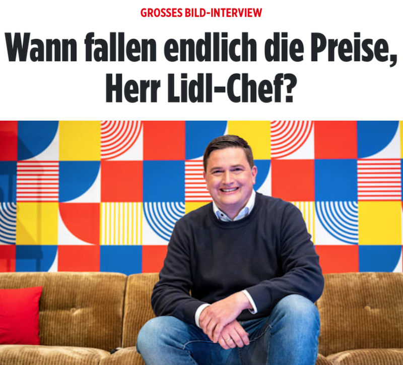 Christian Hartnägel, Chef von Lidl Deutschland, im "Bild"-Interview