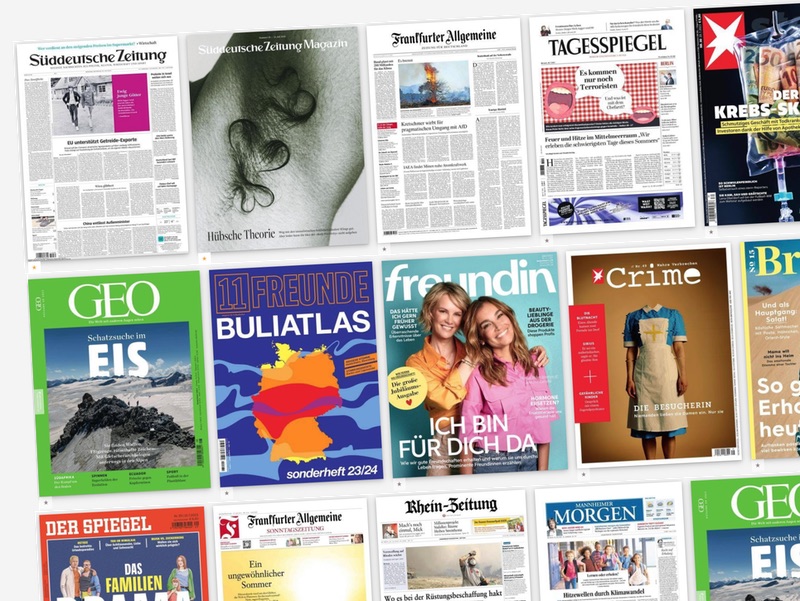 Titelseiten von Zeitungen und Zeitschriften auf Blendle