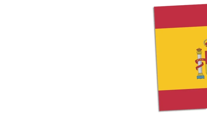 Spanische Flagge, weit nach rechts verrückt