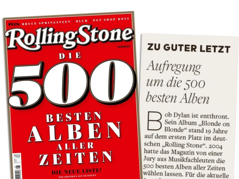 „Rolling Stone“-Cover:"DIE 500 BESTEN ALBEN ALLER ZEITEN“, „Welt“-Artikel: “Aufregung um die 500 besten Alben“