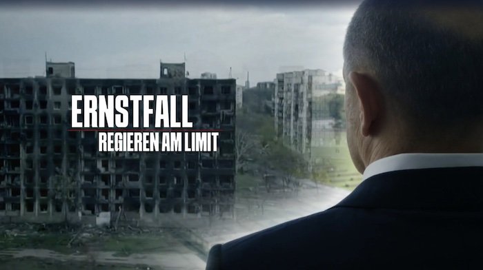 Titelgrafik der Dokumentation "Ernstfall – Regieren am Limit" von Stephan Lamby.