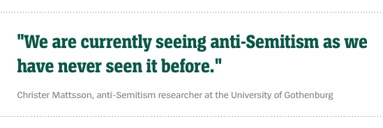 "We are currently seeing anti-Semitism as we have never seen it before."