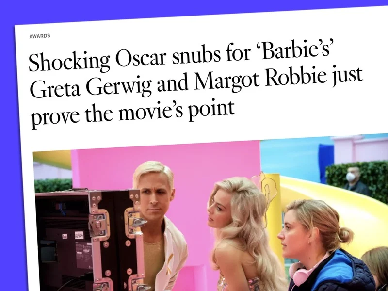 Shocking Oscar snubs for „Barbie's“ Greta Gerwig and Margot Robbie just prove the movie's point