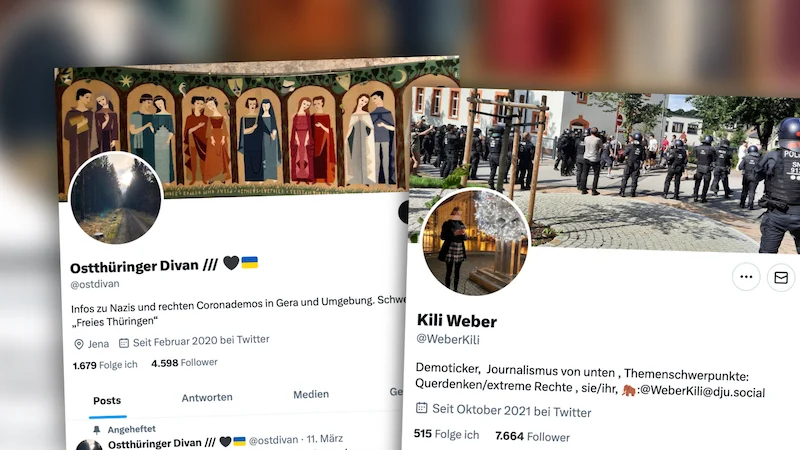 X-Accounts "Ostthüringer Divan" und "Kili Weber".