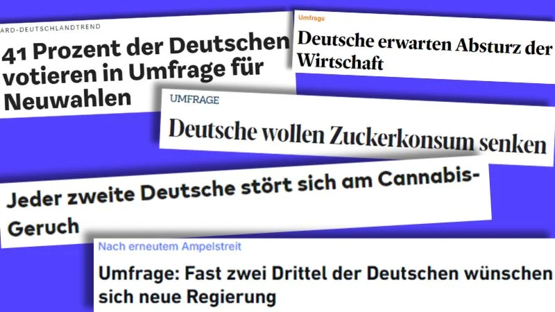 Schlagzeilen zu aktuellen Umfragen