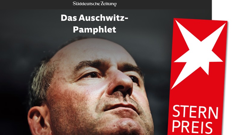 SZ-Artikel "Das Auschwitz-Pamphlet" / Logo Stern-Preis