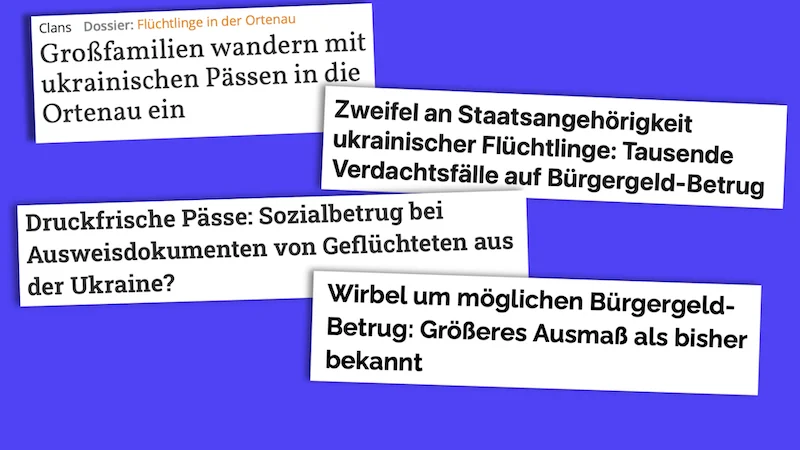 Headlines zu angeblich "falschen" Ukrainer:innen