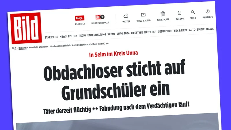 Obdachloser sticht auf Grundschüler ein