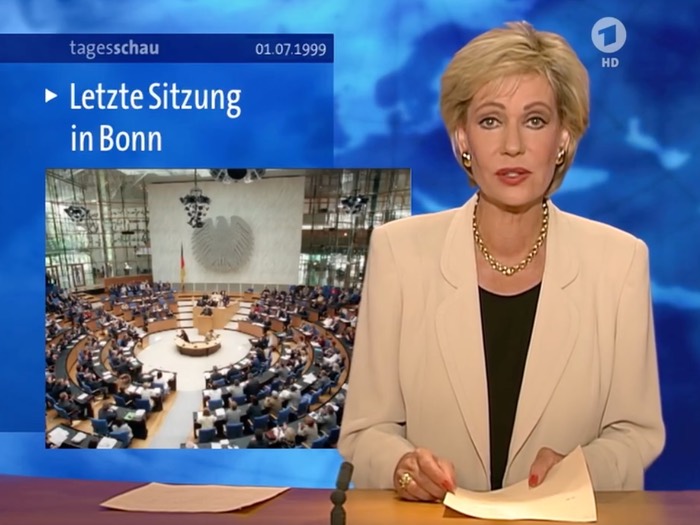 Dagmar Berghoff moderiert die Tagesschau: "Letzte Sitzung in Bonn"