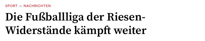  Die Fußballliga der Riesen-Widerstände kämpft weiter