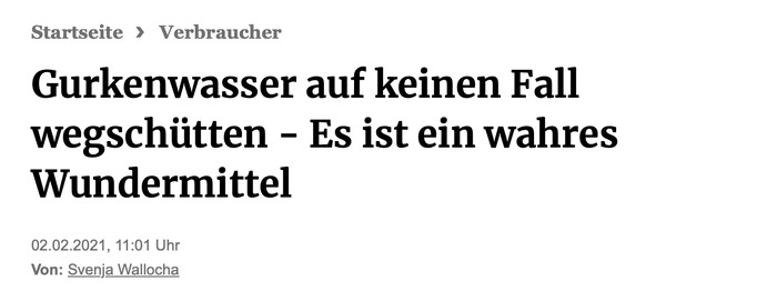 Gurkenwasser auf keinen Fall wegschütten - Es ist ein wahres Wundermittel