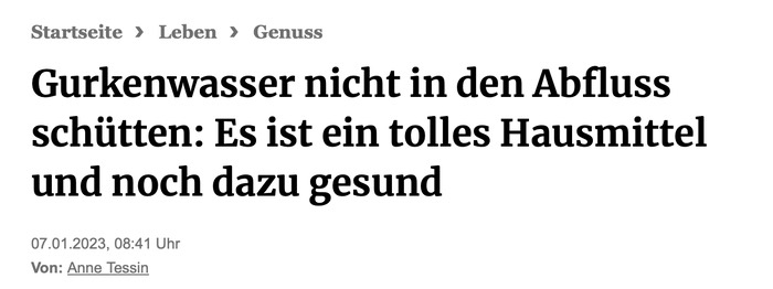 Gurkenwasser nicht in den Abfluss schütten: Es ist ein tolles Hausmittel und noch dazu gesund