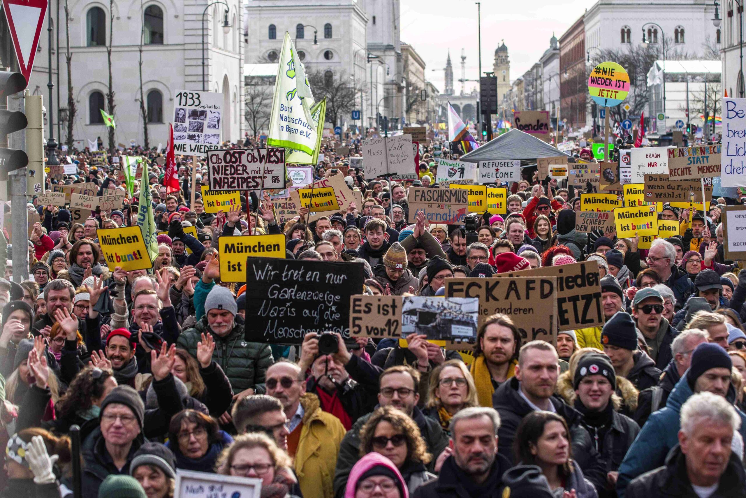 Demonstration gegen Rechtsextremismus im Januar 2024 in München