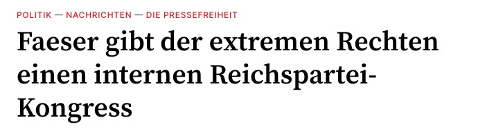 Faeser gibt der extremen Rechten einen internen Reichspartei-Kongress